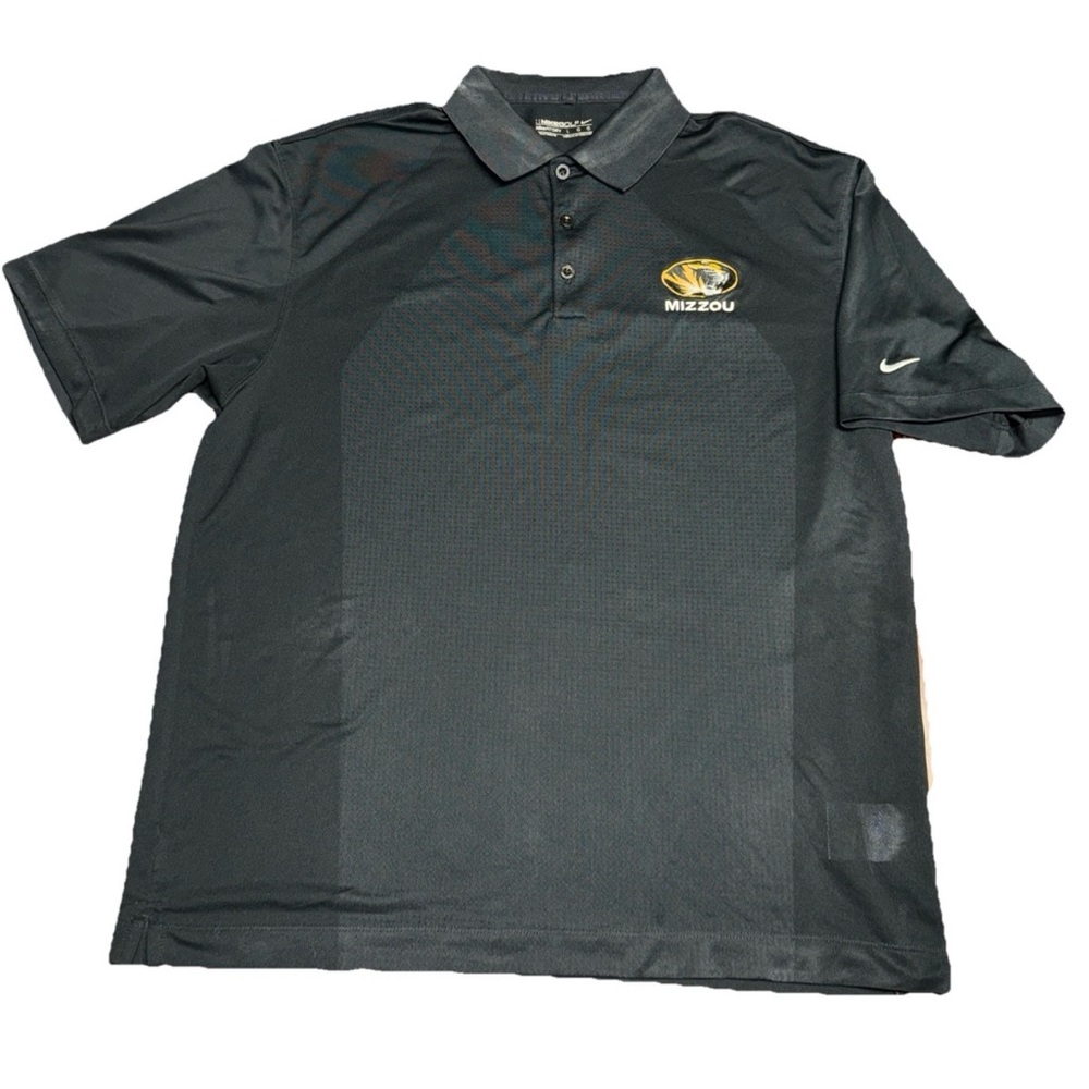 Nike Golf Polo Black University Of Missouri / Mizzou Tigers Size Large Men’s